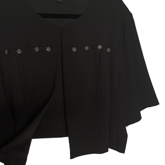 PERCEPTIONS NEW YORK Button Short Sleeve Black Cardigan Sweater 3X NWT - Picture 8 of 11